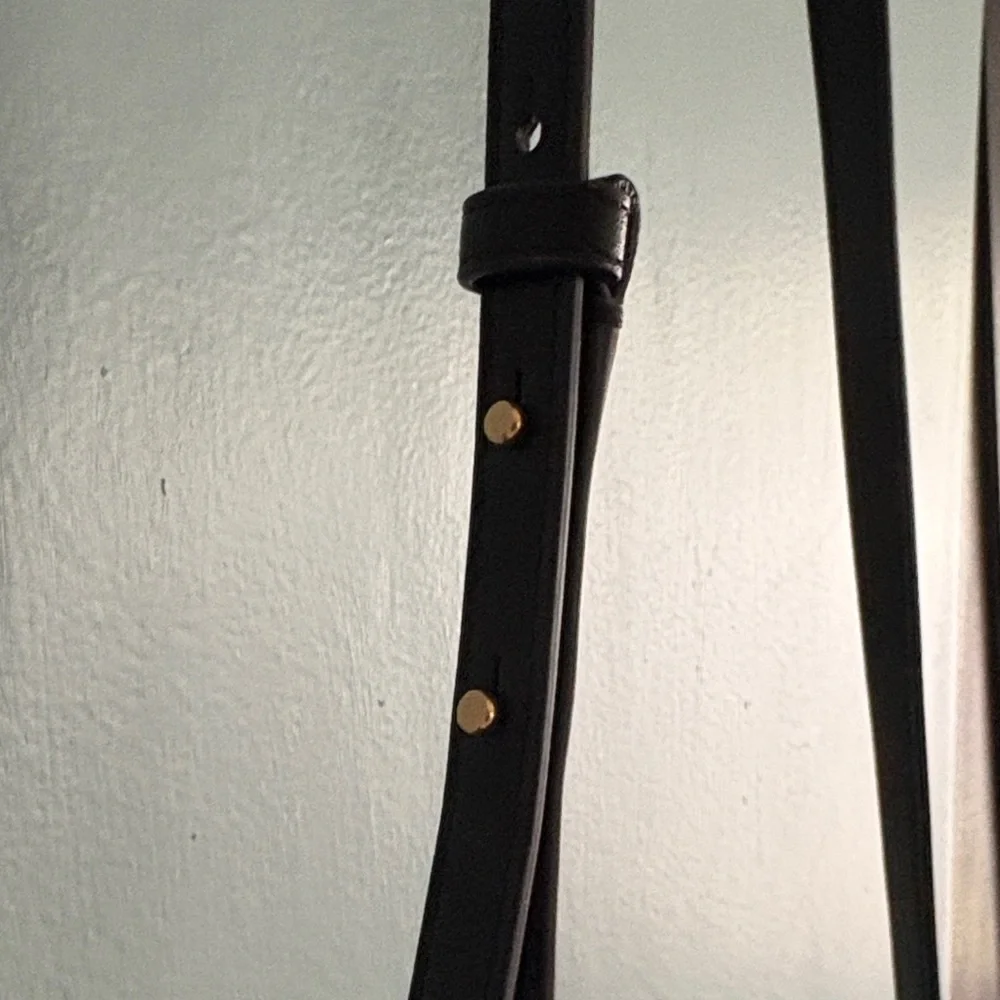 kate spade Black Leather Satchel with Gold Hardware
